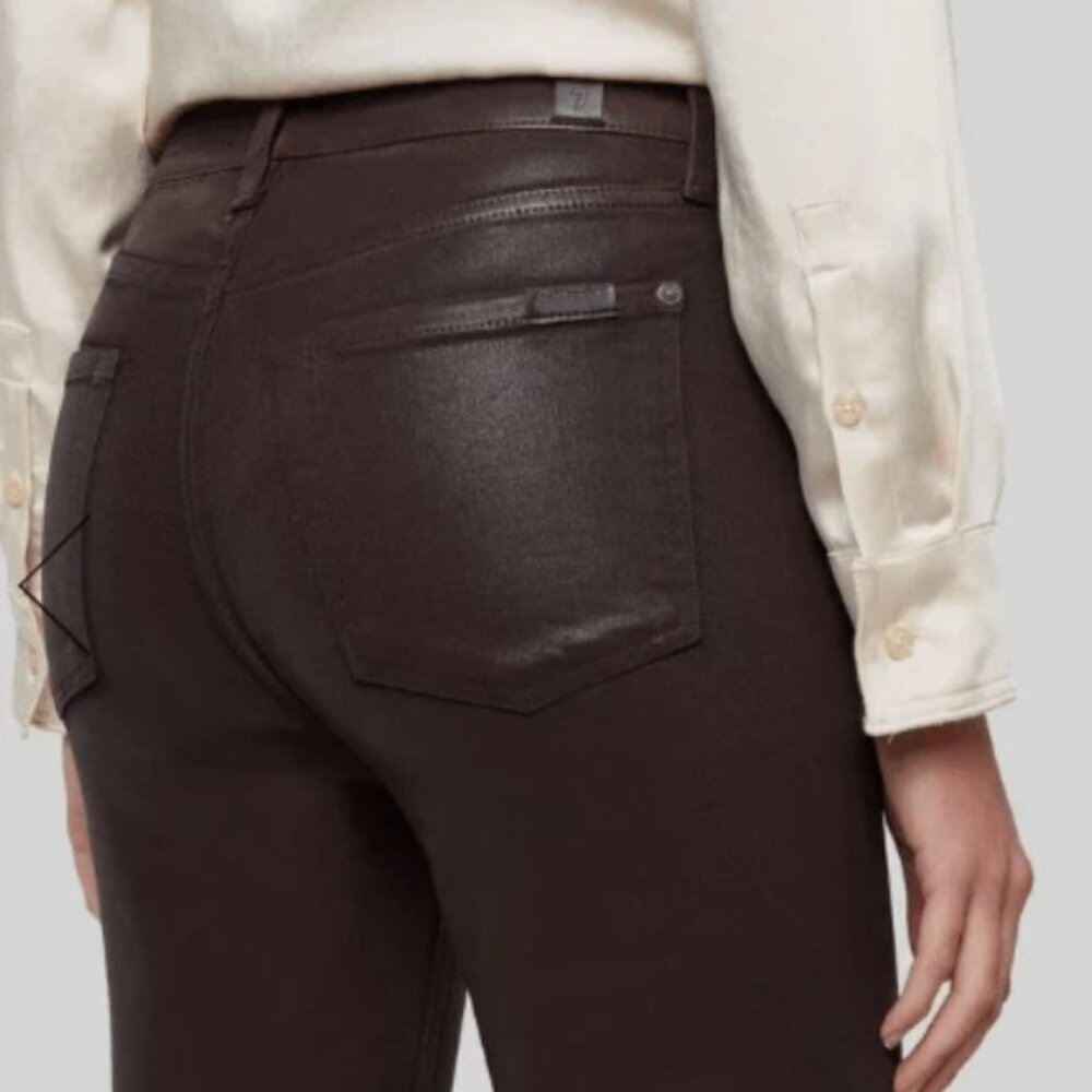 NWT 7 For All Mankind JEN 7 Ankle Skinny Chocolate Brown Sz 12